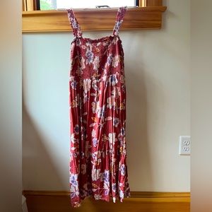 Gap smocked midi dress size small